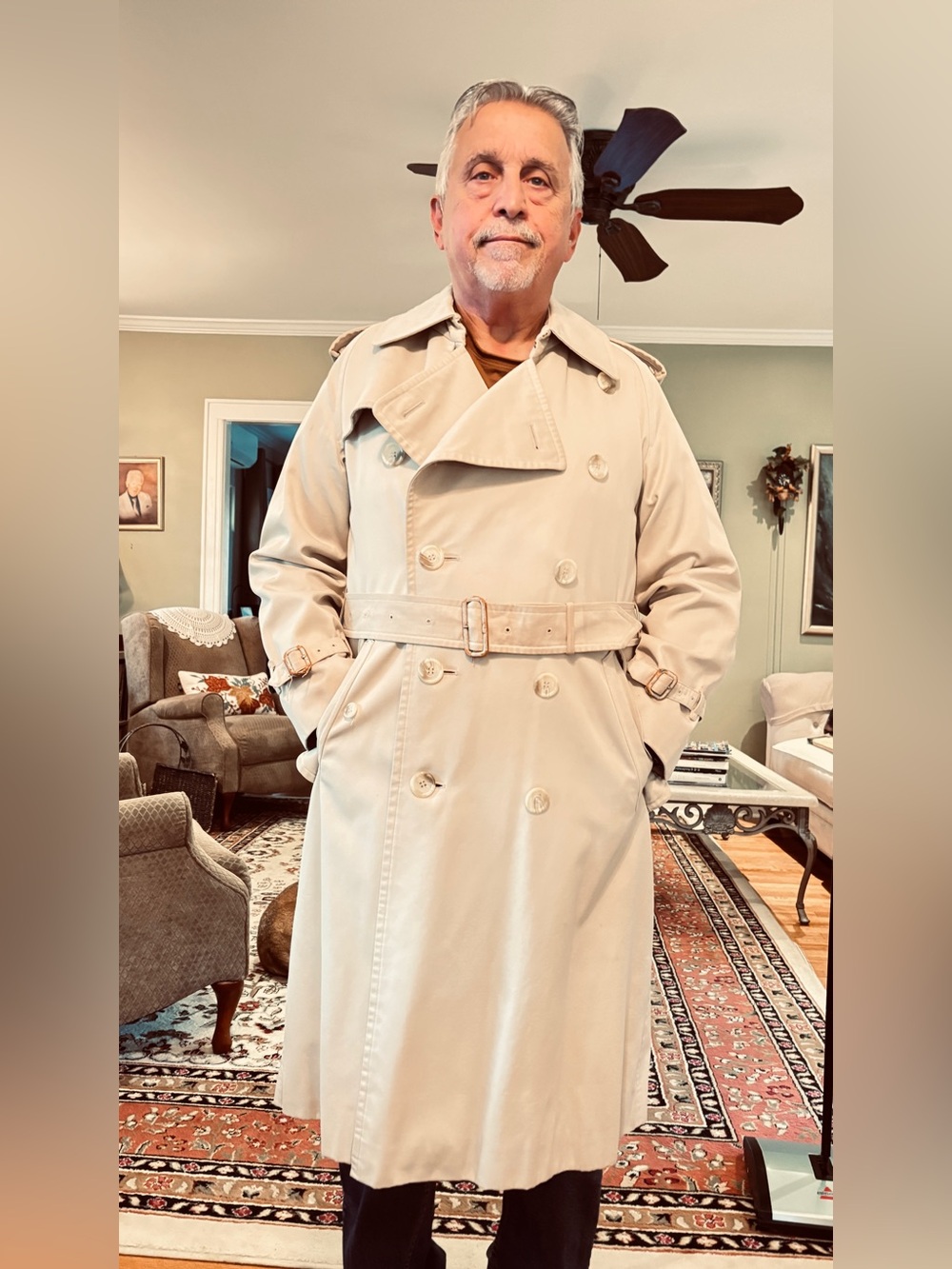Burberry Beige Double-Breasted Trench Coat